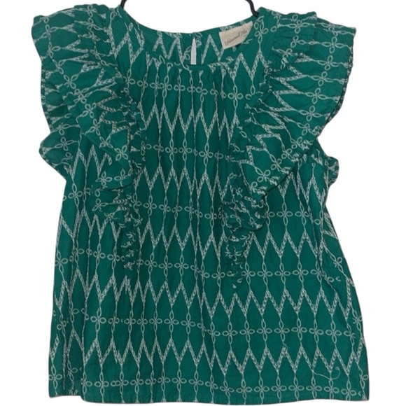 🌹NWOT:UNIVERSAL THREAD EMBROIDERED RUFFLE TOP - Picture 3 of 8